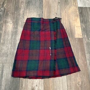 Vintage Scottish Celtic Girls Plaid Skirt Fiona McDonald Size 6 Wool Blend